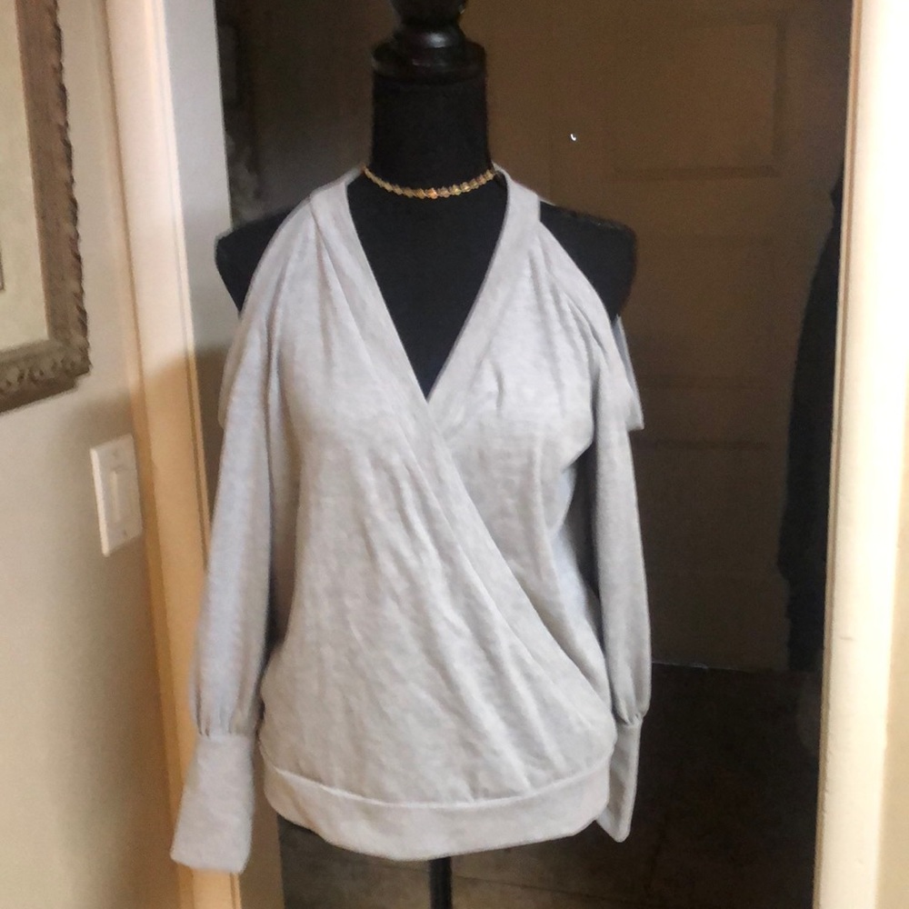 Grey cold shoulder sweatshirt